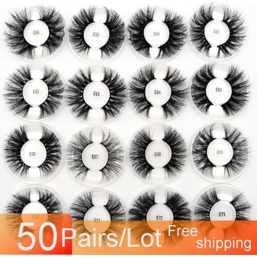 50 pairs/lot 25mm Lashes 3D Mink Eyelashes Handmade Dramatic Lashes Mink Full Volume False Eyelash Makeup cilios visofree lashes
