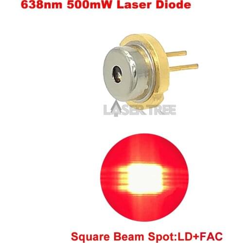638nm 500mW, high power red laser diode,with FAC, compressed spot technology, square beam spot