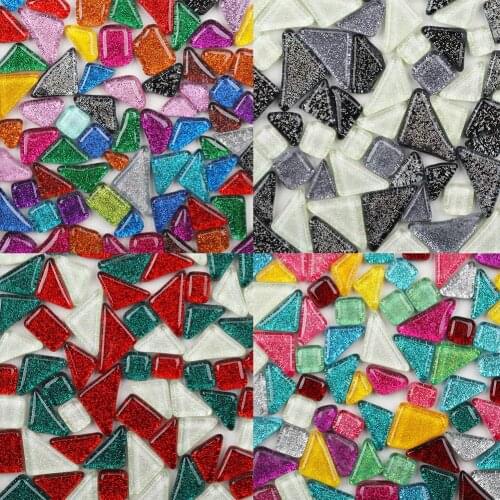 500Pcs Irregular Mixed Color Glitter Mosaic Stones DIY Handmade Craft Home Decor