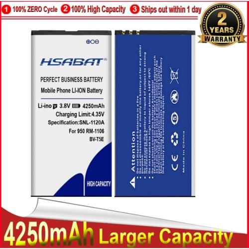 HSABAT BV-T5E / BVT5E / BV T5E 4250mAh For Microsoft Lumia 950 Battery RM-1106 RM-1104 RM-110 battery