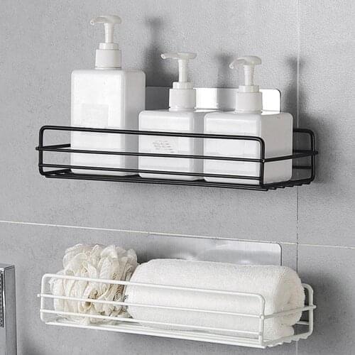 Bathroom Accessories Punch Free Bathroom Shelf Bathroom Organizer Storage Rack Organizer Shower Wall Shelf Kitchen Basket Ship