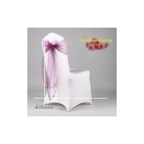 Free Shipping to US 130 Premium Purple Organza Chair Sashes for Weddings Us Party Supplies