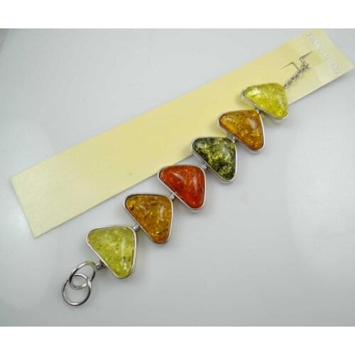 Free shipping Fashion Precious Modernist TEARDROP GOLDEN HONEY PRESSED AMBERS Bracelets jewellery making C65