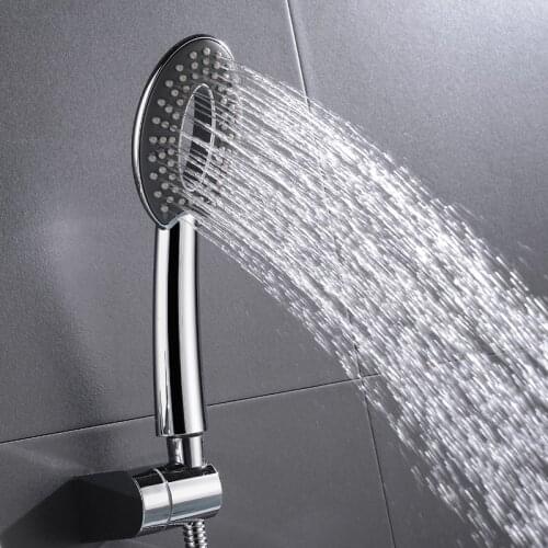 Large Rainfall Hand Shower Hand Held Oval Design High Pressure Shower Head Set ABS Holder with 1.5m Shower Hose Accessories