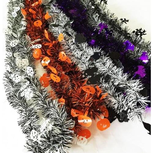Dropshipping 5Pcs 2m Ghost Witch Pumpkin Long Garland Tinsel Home Halloween Party Decoration Bright Color Party Decor