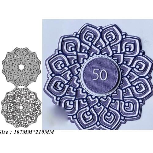 Double Hollow Round Circle Lace Cutting Dies DIY Mold Paper Metal Craft Dies for Card Making Cut Dies 2021 Embossing New Molds