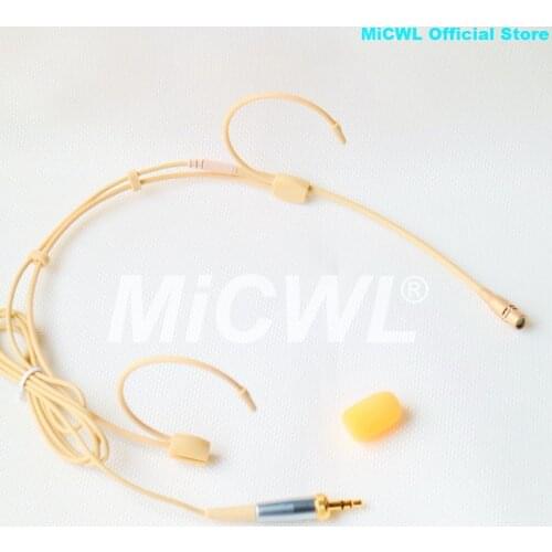 Beige earset Headset Microphone For Sennheiser G1 G2 G3 G4 Wireless Belt pack System Standard 3.5mm Stereo Screw Lock