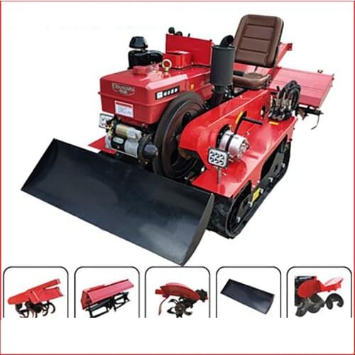 Tracked rotary cultivator orchard ditching and fertilization agricultural tractor multi-function diesel four-wheel drive tiller