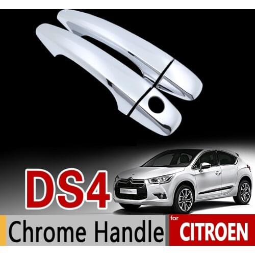 For Citroen DS4 2010 - 2017 Chrome Handle Cover Trim Set DS 4 2011 2012 2013 2014 2015 2016 Car Accessories Stickers Car Styling