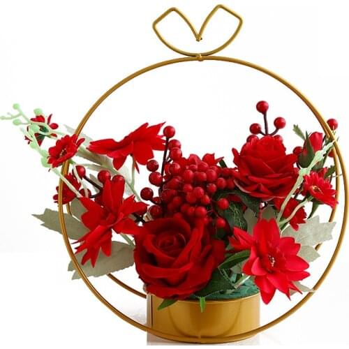 Simulation flower decoration rose bouquet artificial flower decoration table flower decoration light luxury flower set