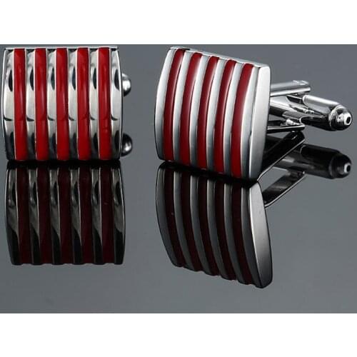 AS High quality red pattern Cufflinks new fashion jewelry stainless steel plated Cufflinks lawyer shirt badge pin gift