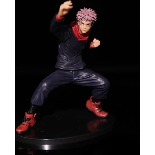 Kawaii Jujutsu Kaisen Japan Anime PVC Action Figure Model Toy 19cm Yuuji Itadori Doll Room Decor Ornaments Birthday Gift for Boy