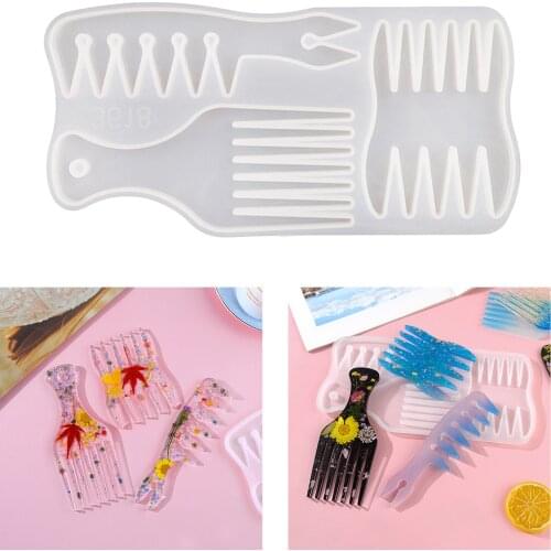 Creative Clear Silicone Hair Pick Mold Comb Mold Hairdressing Crafts Art Epoxy Resin Casting Moulds Gifts Decoration Accessories