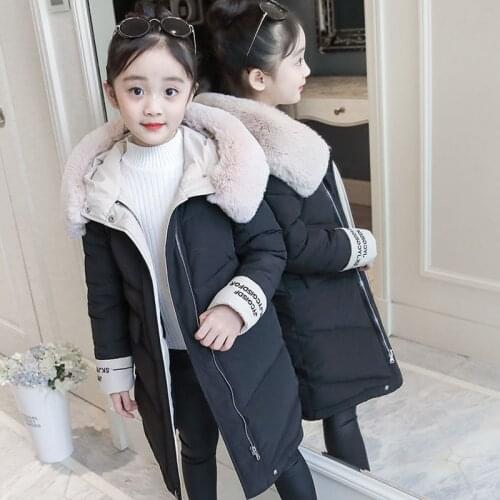 Toddler girl jacket Baby Girl Fashion Jacket Fur Warm Childrens Girls Cotton Padded coat Thicken Parka kids winter jacket