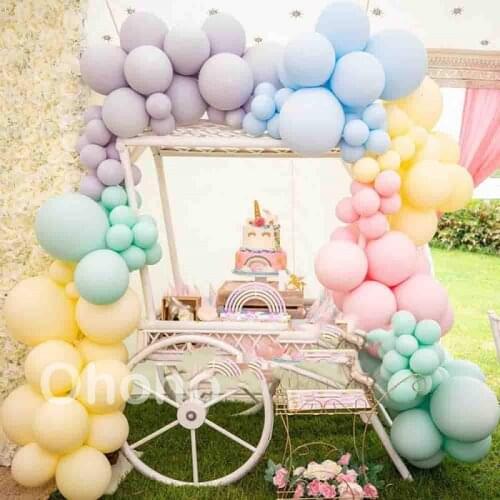Matte Macaron Pastel Balloon Arch Kit Unicorn Rainbow Kids Baby Birthday Party Balon Garland Set Bridal Wedding Christening