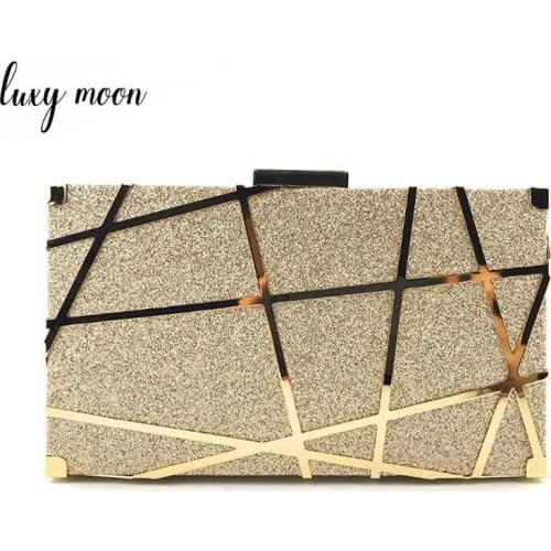 Metal Hollow Clutch Bag Female Gold/Silver Clutch Purse and Handbag Women Bags Designer High Quality Shoulder Bag bolso ZD1342