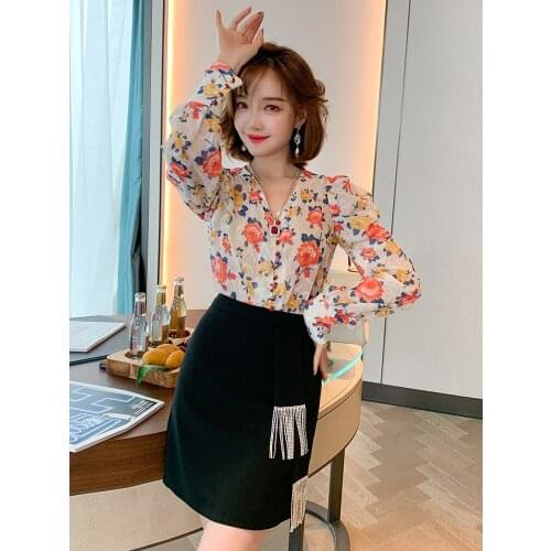 Fashionable high waist skirt with diamond fringes A Womens dress with half skirt 2021 Spring new