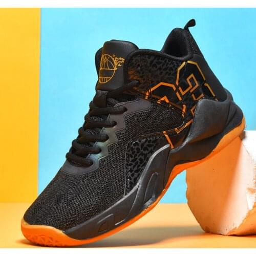 Fashion Original Men Basketball Shoes Black Gold Basket Sneakers Basketball Shoes High Top Outdoor Sports Shoes
