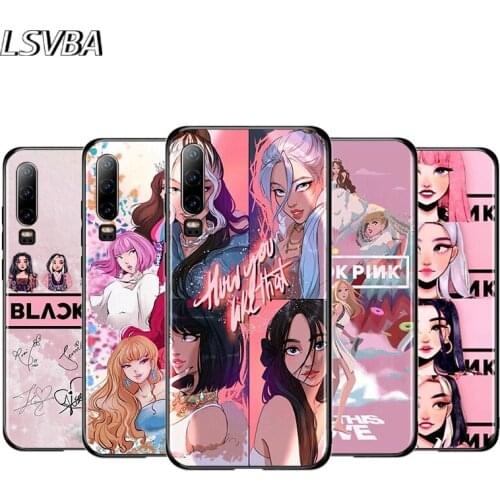 Cartoon Bulckpinks For Huawei P40 P30 P20 P10 P9 P8 Lite E 5G 2017 2019 Pro Plus Black Phone Case
