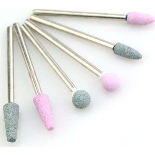 6pc Corundum Nail Drill Bit Milling Cutter Rotate Electric Manicure Burr Brush Set Gel Remove Nail Art Tools Accessories