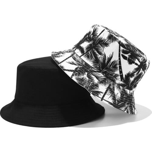 OKKDEY Fashion Print Reversible Women And Men Cotton Bucket Hat Unisex Fishing Fisherman Hats Summer Outdoor Panama Hip Hop Cap