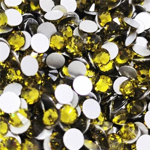 Peridot Non Hot Fix Rhinestones Glue on 3D nail art crystals strass glass glitters for DIY manicure art decoration