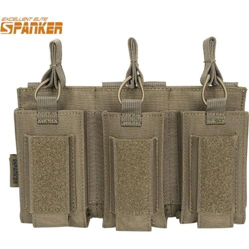 EXCELLENT ELITE SPANKER Tactical Molle Triple Magazine Pouches Military Clip Bag AK M4 Pistol Paintball Game Accessories