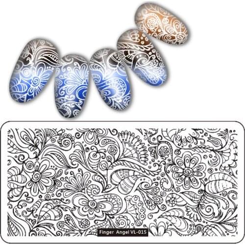 20pcs/set 12*6cm Rectangle Nail Stamping Plate Fashion Design Stamp Nail Plate Manicure Nail Art Template