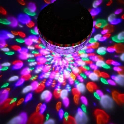 RGB DJ Strobe Led Disco Ball Rotating Crystal Magic Ball LED Stage Light Bulb E27 6W Party Effect Lamp Christmas Decoration
