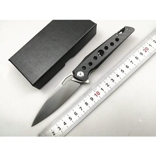 KESIWO KH13 Ball Bearing Flipper Folding Knife Utility Outdoor Camping Knife D2 Balde CF Handle Tactical EDC Survival Knife