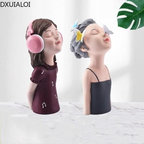 Modern Simple Girl Statue Decoration Resin Crafts Housewarming Gift Home Living Room Desktop Bedroom Entrance Decoration