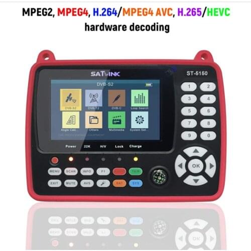 Satellite Finder Meter Dvb-t2/DVB S2/DVB C H.265 Combo Sat Finder Dvb t2 Receiver Satellite Satfinder 4.2"Color LCD Screen
