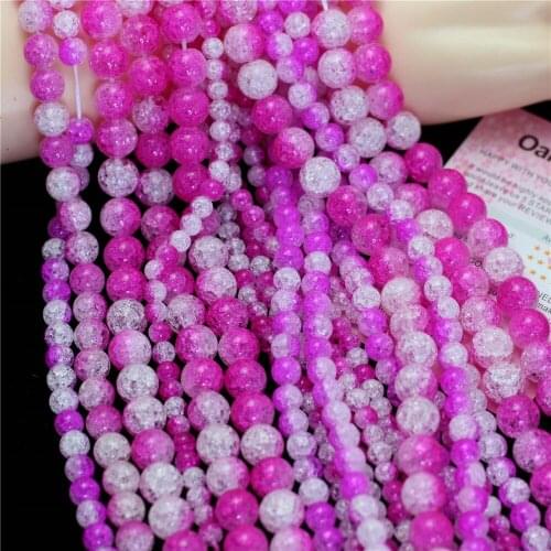 Oameusa Pink White Popcorn Crystal Glass Beads Agates Beads Loose Beads For Jewelry Making Spacer Beads Accessories Diy Make