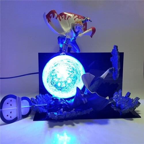 Naruto Minato VS Obito Rasengan Scene DIY Led Night Light Naruto Shippuden Uchiha Obito Luminaria Novelty Lamp Home Decor MY1