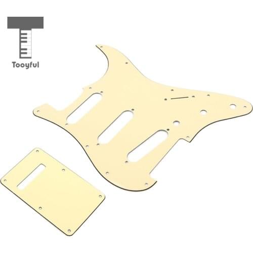 Tooyful Cream 3Ply 8 Holes SSS Guitar Pickguardw/ Back Plate ABS for Electric Guitar Parts