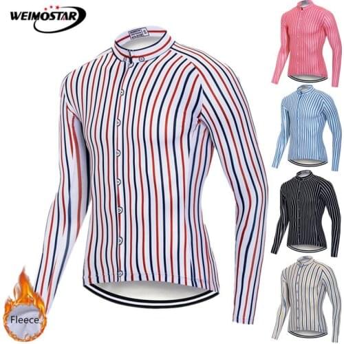 Weimostar Winter 2021 Long Sleeve Pro Thermal Fleece Cycling Jersey Men Bicycle Clothing Maillot Ciclismo Uniform Bike Clothes