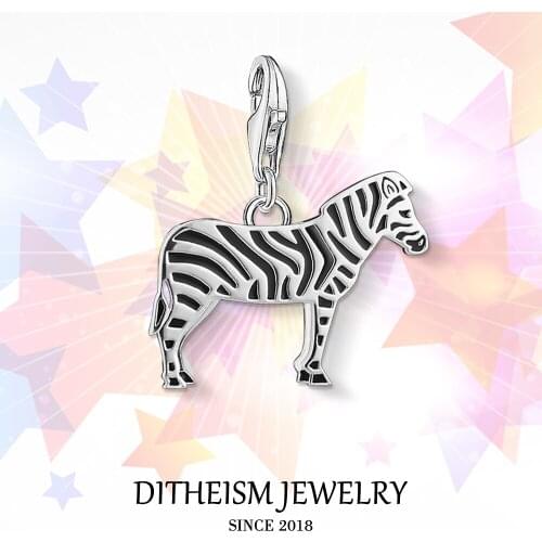 Zebra Horse Charms Pendant,2018 Jewelry 925 Sterling Silver Ethnic Gift For Women Men Boy Girls Fit Bracelet Necklace Bag