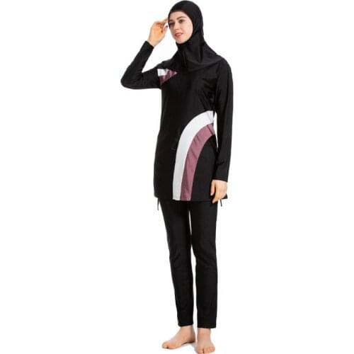 3 PCS Maillot De Bain Hijab Femme Burkini 2019 Stitching Swimwear Womens Swimsuit Modest Clothing Tesettur Mayo Musulman Islam