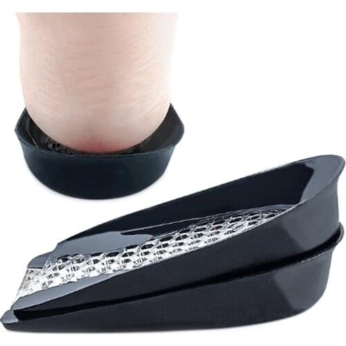 1 Pair Heel Pad Insoles Cushion Shock Absorption Relief Foot Pain Soft Inserts Heel Cup Height Increase Women Men