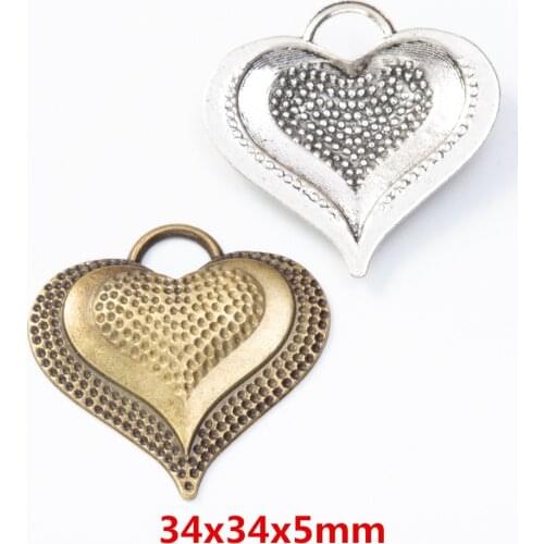 10 pieces of retro metal zinc alloy love pendant for DIY handmade jewelry necklace making 7934