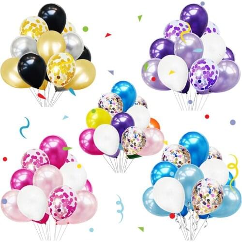 12-inch color round sequins transparent balloon combination birthday party room decoration courtesy balloon layout