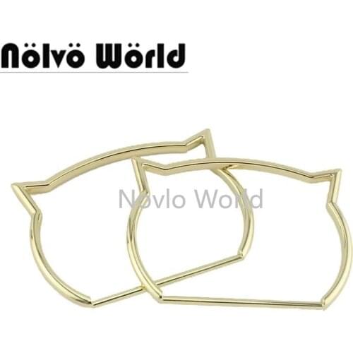 2-10-20 pieces,10.5X8X7.5cm L.gold Sweet cat head looking Metal Solid handles,ladies bags purse welded handle parts