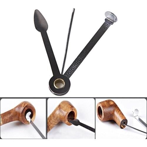 3 in1 Smoking Pipe Cleaner Steel Cleaning Tool Pipe Tamper Cleaning Tool Reamers