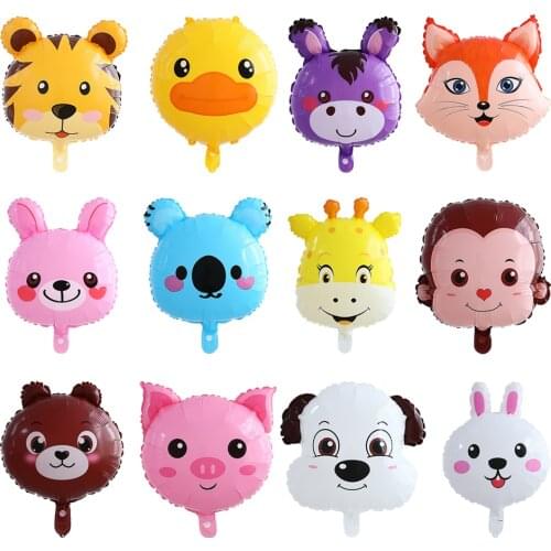 5/10Pcs Cartoon Animal Aluminum Foil Balloon Bunny Bear Puppy Giraffe Birthday Party Decor Children Gift Inflatable Toy Global