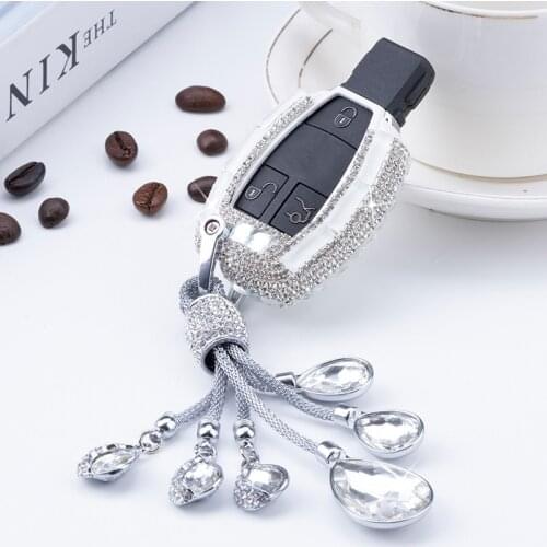 Diamond Car Key Case Cover For Mercedes Benz A B C S Class W202 W203 W204 W205 W210 W211 W212 W124 W221 W222 W176 AMG Accessorie