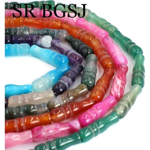 Free Shipping 8x26mm Bottle Shape Natural Gems Stone Jewelry Design DIY Agat Spacer Beads 15"