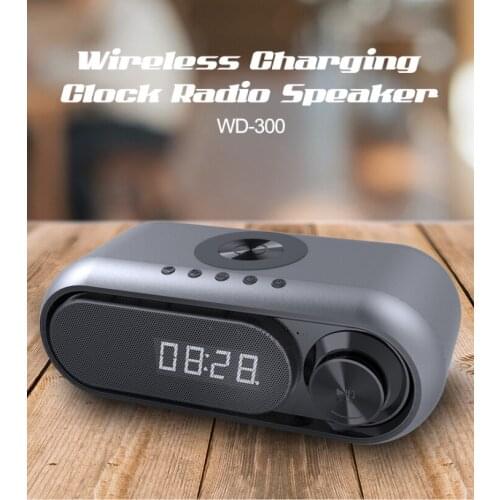 Wireless Chargering Speaker Bed Head Bass Enhance Bluetooth Speaker FM Radio Wireless Phone Charger