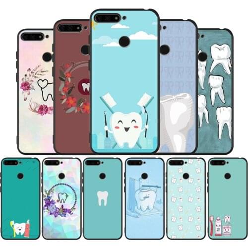 Teeth Dentist black Silicone Phone Case For Huawei honor 30 20 Pro 8 8X 9 10 20 Lite Mate 10 20 30 Lite Pro cover