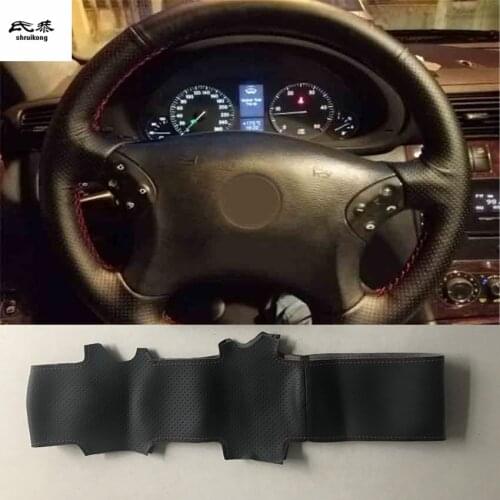 Sew-on Microfiber Leather Steering Wheel Cover Car Accessories For 2001-2007 Mercedes Benz W203 C-Class