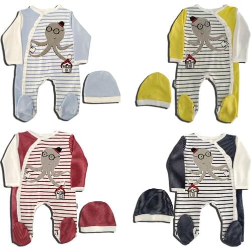 Fındık Baby & Kids Newborn Rompers with Hat Girl Boy One Pieces Jumpsuits 2021 24066